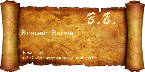Brauer Barna névjegykártya